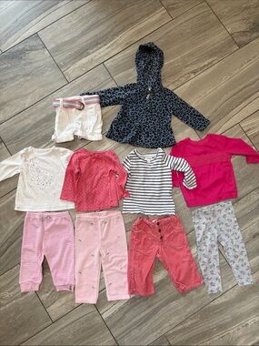 12-18 months Girls Lot - Pink, Coral, White, Navy